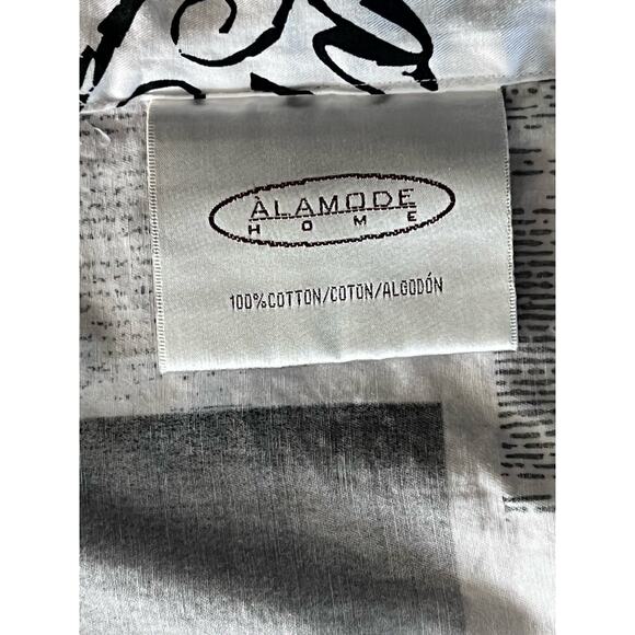 Alamode Home Passport Cotton Shower Curtain Black & White Travel Cities Print - Picture 6 of 6